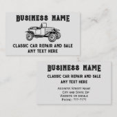 Réparation et vente de voiture classique Carte de  (Devant / Derrière)