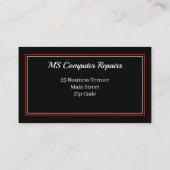 Réparations d'ordinateurs Carte de visite noir (Dos)