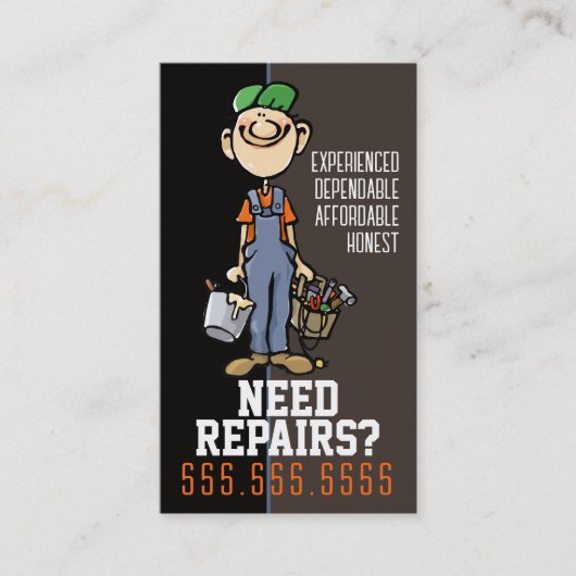 Reparator Handyman Fix-It Carpenter Painter Visitekaartje (Voorkant)