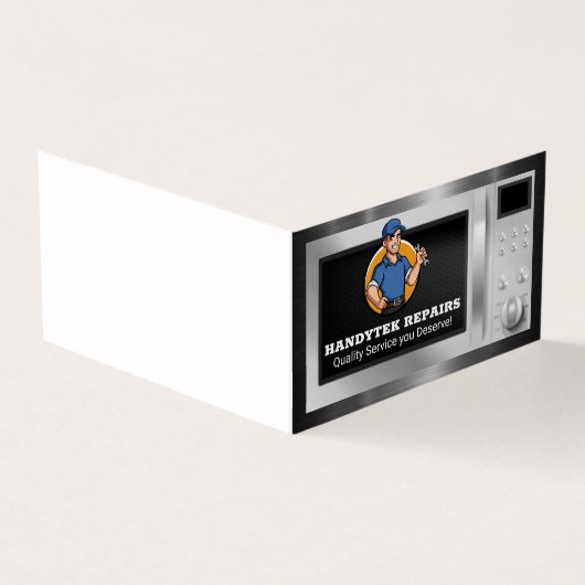 Reparator met moersleutel | Magnetrontoestel Visitekaartjes (Buitenkant)