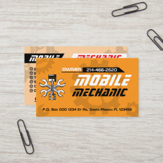 Repareerbare mobiele automechanic autobereikening visitekaartje