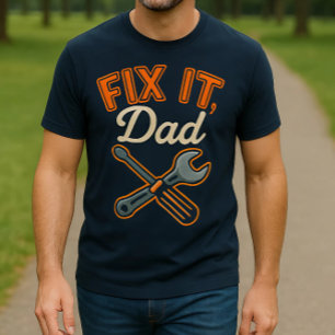 Réparez-Le, Papa   T-shirt mécanique et main rétro