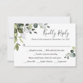 REPAS CHOIX Simple Elégant Eucalyptus Mariage RSVP (Devant)