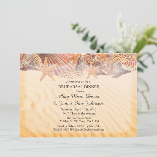 Repas de plage Seashell dîner invitation seashell5 (Debout devant)