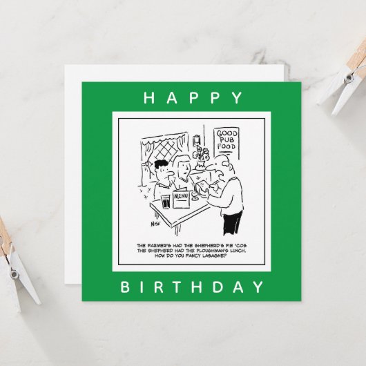 Repas de pub et menu de pub Dessin (Devant/Arrière en situation)