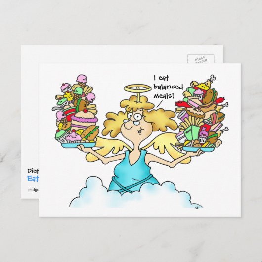 Repas équilibrés de la carte postale #8 du régime (Devant / Derrière)