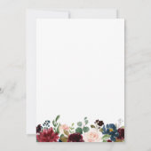 Repas Floral de la Marine Marsala Invitations (Dos)