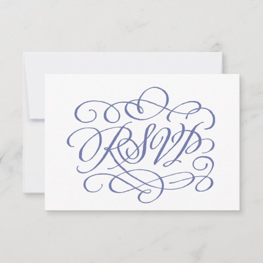 Repas Mariage de calligraphie Périwinkle Carte RSV (Devant)