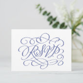 Repas Mariage de calligraphie Périwinkle Carte RSV (Debout devant)