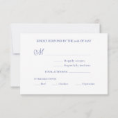 Repas Mariage de calligraphie Périwinkle Carte RSV (Dos)