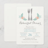 Repas Rustique Floral Cutlery Dîner Invitation (Devant / Derrière)