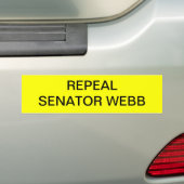 REPEAL SENATOR WEBB ... BUMPERSTICKER (Op auto)