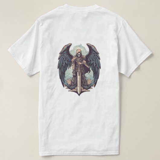 répeigne grise avec ailes et tshirt épée (Design dos)
