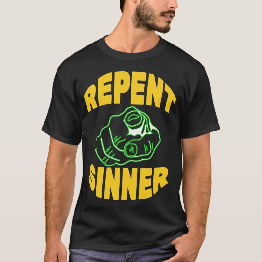 Repent Sinner boy retro T-shirt (Voorkant)