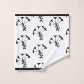 Répéter Floral Noir Sur L'Ensemble De Serviettes D (Gant de toilette)