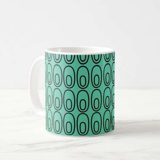 Répéter Mint Green Ovals Café Mug (Devant gauche)