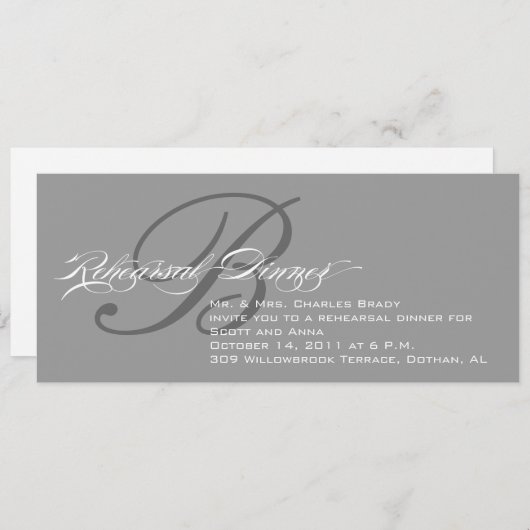 repetitie binnenste uitnodiging grijs monogram B (Voorkant / Achterkant)