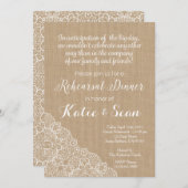 repetitie binnenuitnodiging - Burlap en Lace Kaart (Voorkant / Achterkant)