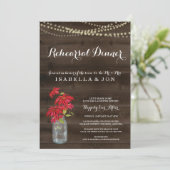 repetitie binnenuitnodiging | Kerstpoinsettia Kaart (Staand voorkant)