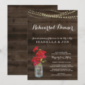 repetitie binnenuitnodiging | Kerstpoinsettia Kaart (Voorkant / Achterkant)