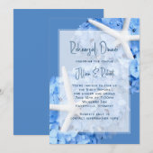 repetitie diner aan zee tuin blauwe uitnodiging (Voorkant / Achterkant)