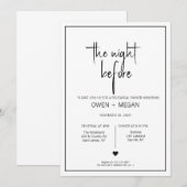 Repetitie diner, avond ervoor kaart (Voorkant / Achterkant)