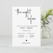 Repetitie diner, avond ervoor kaart (Staand voorkant)