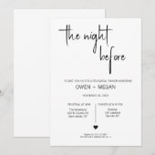 Repetitie diner, avond ervoor kaart (Voorkant / Achterkant)