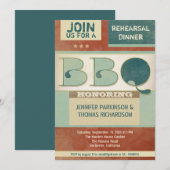 Repetitie Diner Barbeque  feestuitnodiging Kaart (Voorkant / Achterkant)