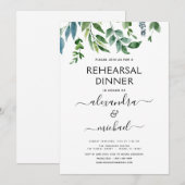 Repetitie Diner Bladergroen Elegant Kaart (Voorkant / Achterkant)