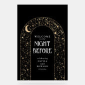 Repetitie Diner Celestial Black Welkom Acryl Bord (Voorkant)