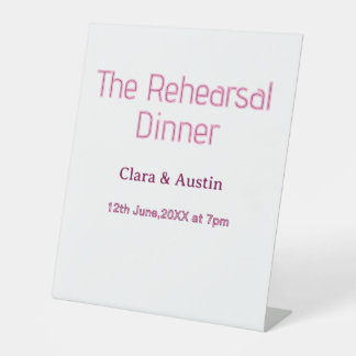 Repetitie diner de avond ervoor eenvoudig minimaal reclamebord met voetstuk