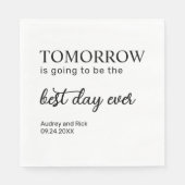 Repetitie diner de avond voor bruiloft servetten (Voorkant)