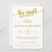 Repetitie Diner Gold Text Invitation Kaart (Voorkant)