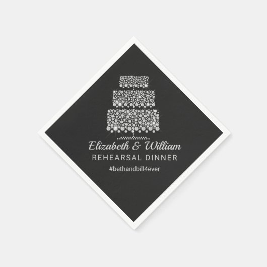 Repetitie Diner Hashtag Trouwtaart Papier Servet (Hoek)