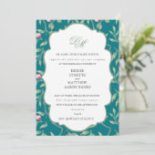 Repetitie diner in Harbour Blue en Basil Green Kaart (Staand voorkant)