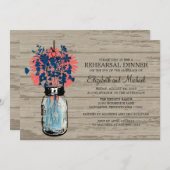 Repetitie Diner Mason Jar Wildflowers Kaart (Voorkant / Achterkant)