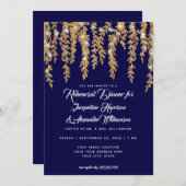 Repetitie Diner Moderne Twinkle Lights Blad Goud Kaart (Voorkant / Achterkant)