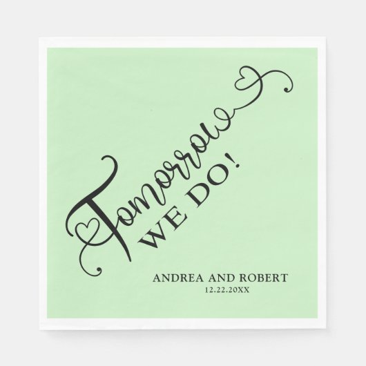 Repetitie diner Morgen doen we bruiloft Servet (Voorkant)