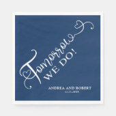 Repetitie diner Morgen doen we bruiloft Servet (Voorkant)