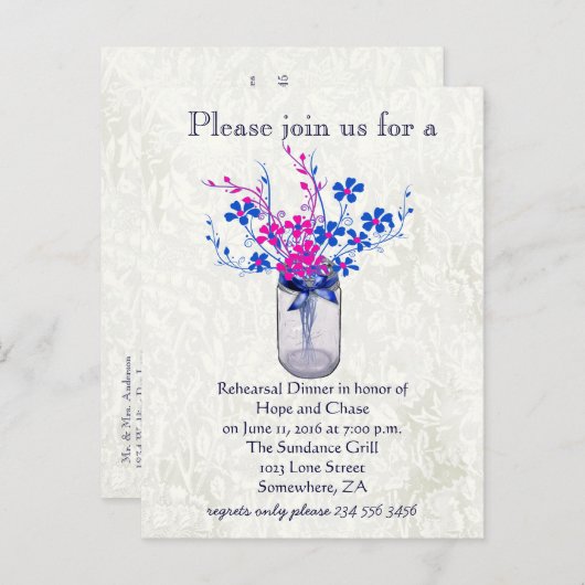 repetitie diner mosterd hart blad boom uitnodiging briefkaart (Voorkant / Achterkant)