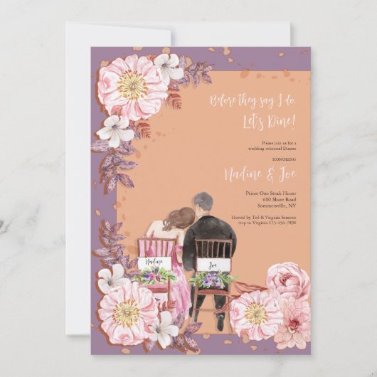 repetitie diner paar uitnodiging (Voorkant)