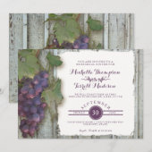 Repetitie Diner Party Rode Wijn Hout Thema Kaart (Voorkant / Achterkant)