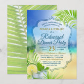 Repetitie Diner Party Strand Bruiloft Mojito Palm Kaart (Voorkant / Achterkant)