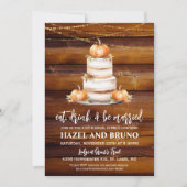 repetitie diner pompoen bruiloft taart uitnodiging (Voorkant)