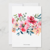 Repetitie Diner Red Ombre Waterverf Rozen Aankondiging (Achterkant)