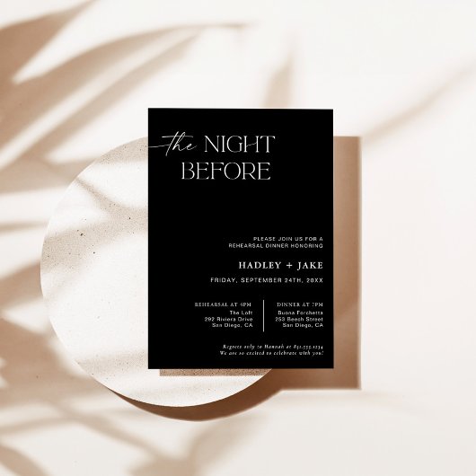 repetitie diner uitnodigen | De avond ervoor Kaart