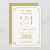 Repetitie Diner Uitnodiging / Eet Drink trouwen (Voorkant / Achterkant)