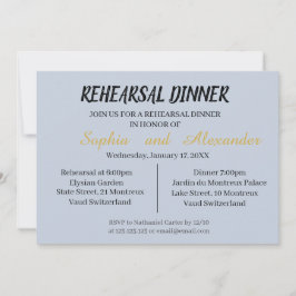 Repetitie diner uitnodiging in cyaan en zwart