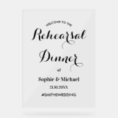 Repetitie Diner Welkom Elegante bruiloft Acryl Bord (Voorkant)